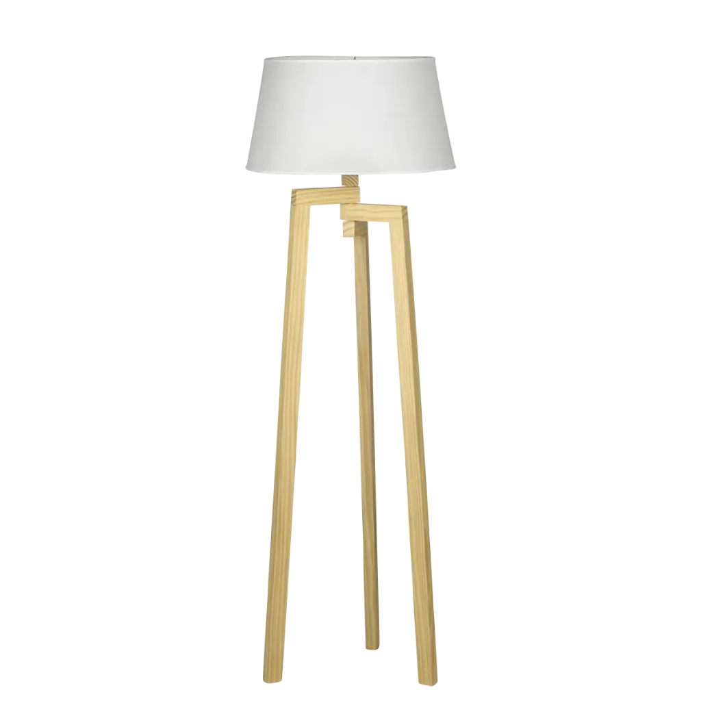 LÁMPARA DE PIE ANTONIA MADERA PLEGABLE PANTALLA LINO BLANCA - CARILUX - 70487