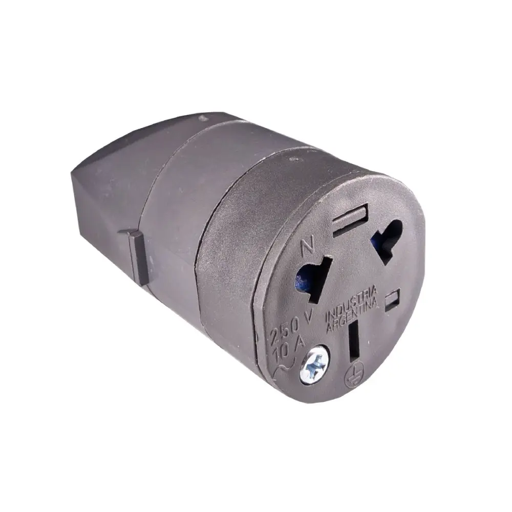 FICHA HEMBRA 2X10A+T NEGRO - KALOP - 60938