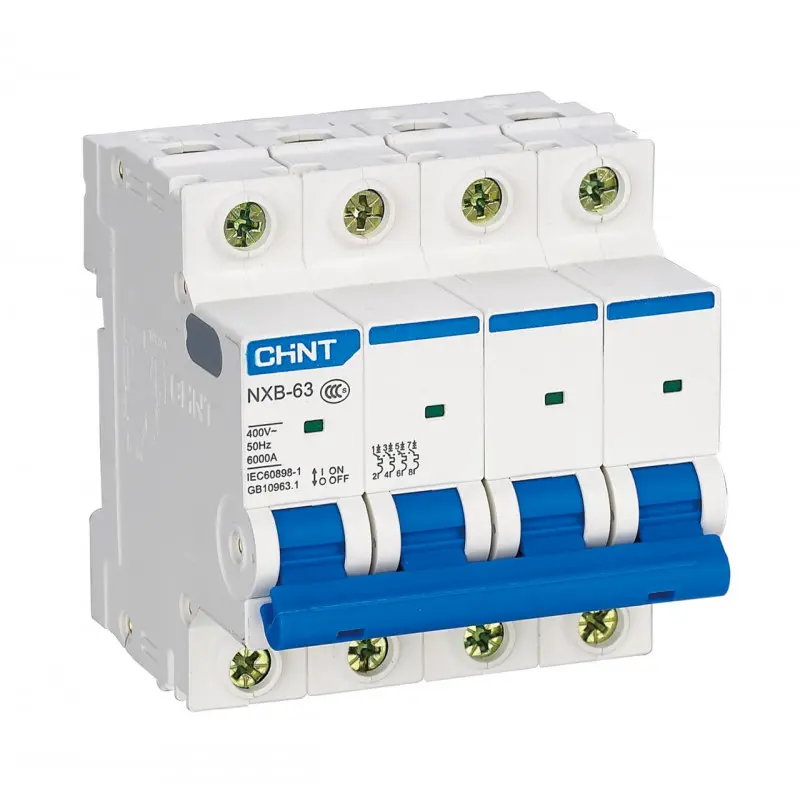 INTERRUPTOR TERMOMAGNETICO 4P 63A 6KA C - CHINT - 70081