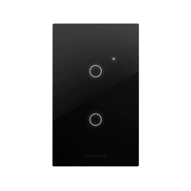 [ROMA-S-2CH-N] TECLA SMART TOUCH MACROLED 2 CANAL NEGRO 10A - MACROLED - 67939N