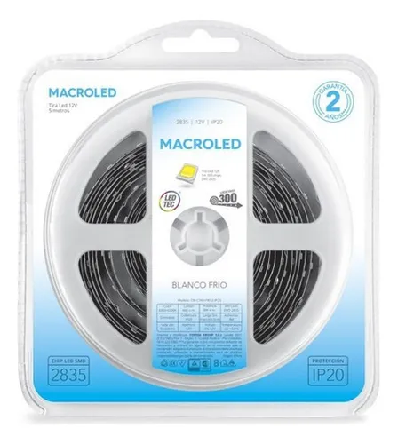 [CW-C300-FW12-IP20] TIRA LED 2835 IP20 LD 12VCC 60W - MACROLED - 61406