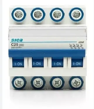 INTERRUPTOR TERMOMAGNETICO 4P 25A 4,5KA C - SICA - 00389
