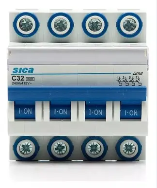 INTERRUPTOR TERMOMAGNETICO 4P 32A 4,5KA C - SICA - 00390