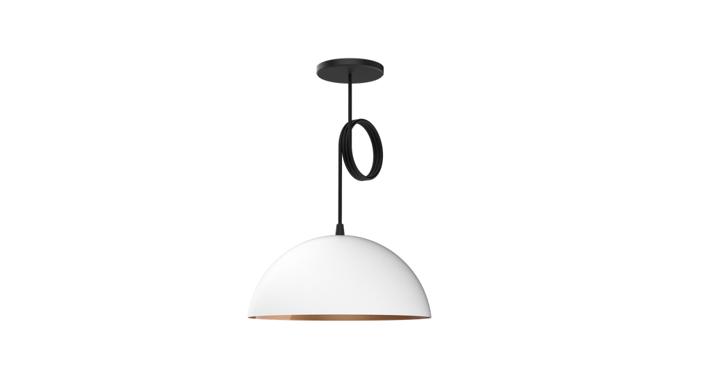 COLGANTE SEMIESFERICA BLANCO E27 - SPOTS LINE