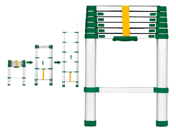 ESCALERA TELESCOPICA 6 ESCALONES MAX=2M - JADEVER -