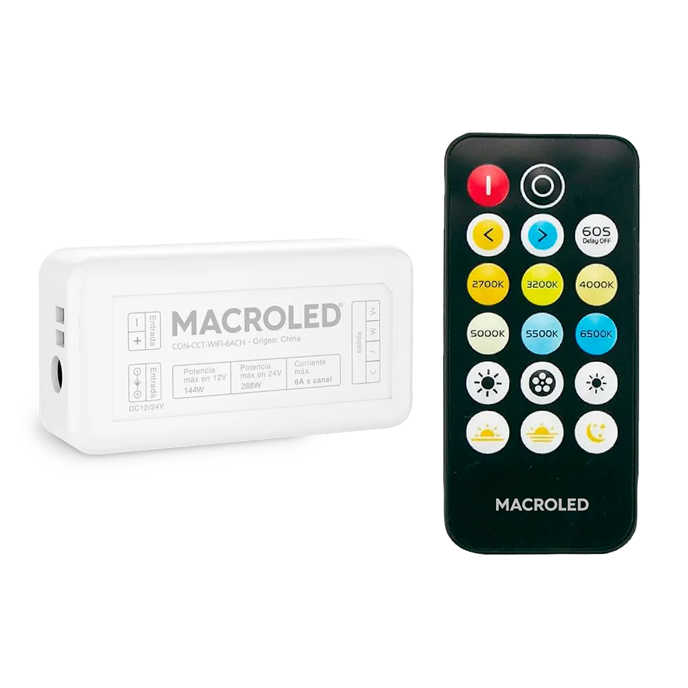 CONTROLADOR BLANCOS DINAMICOS SMART 12V/24V 144W/288W - MACROLED -