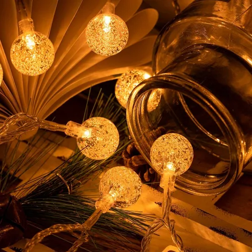 BOLITA CRISTAL 28 LED CALIDO A220W 5MTS - ILUMROS -