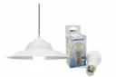 COMBO COLGANTE DE CHAPA BLANCO + BULBO 15W 4500K -