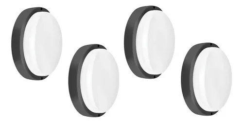 [COM4TORTULF] COMBO 4 TORTUGA LED 18W NEGRO REDONDA LF - MACROLED