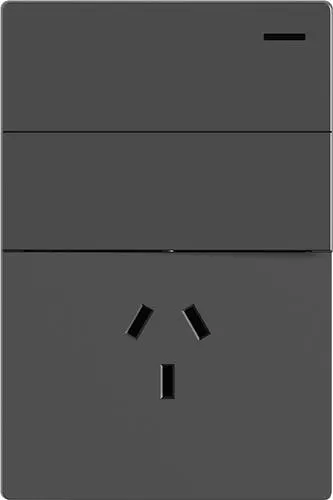 [M-2CN-1TC-G] TECLA 2 CANAL + TOMACORRIENTE MILAN GRIS - MACROLED -