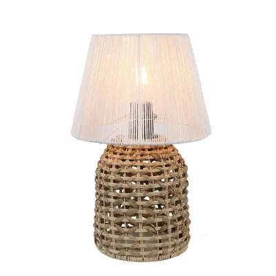 [A520872] VELADOR C/PANTALLA RATTAN 24CM - LIGUEN ILUMINACION