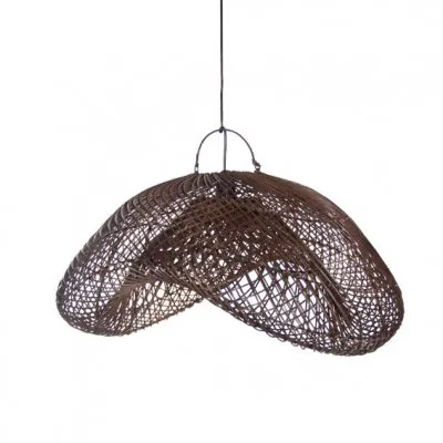[IND720009] LAMPARA DE RATTAN 60X30 COLOR CHOCOLATE - LIGUEN ILUMINACION