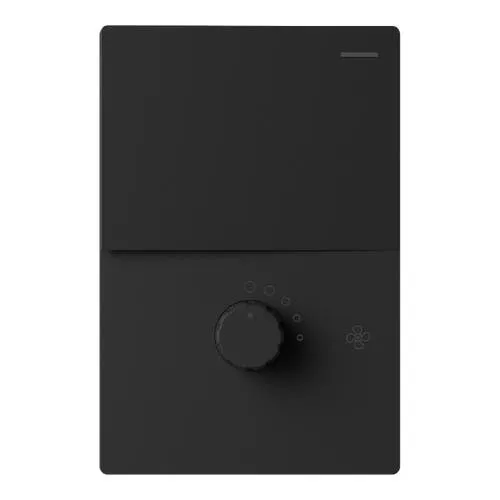 TECLA 1 CANAL Y VARIADOR DE VENTILADOR MILAN NEGRO BASTIDOR METALICO - MACROLED -